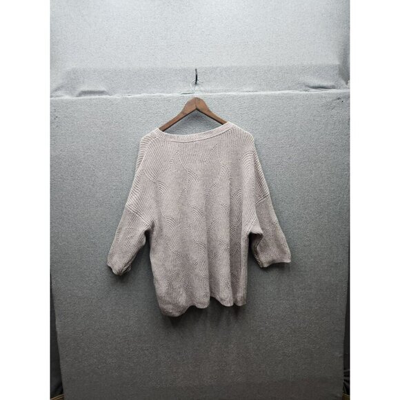 J. Jill Womens XL Cable Knit Sweater Purple 77% Cotton 23% Acrylic - Picture 4 of 4